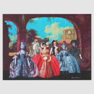 ANTIQUE VENEZIANISCHE PUPPETS,MASQUERADE PARTY MAS SEIDENPAPIER
