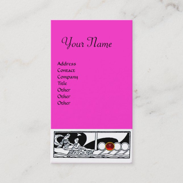 ANTIQUE VESSEL Seefahrt Ruby Pink Schwarz-weiß Visitenkarte (Vorderseite)