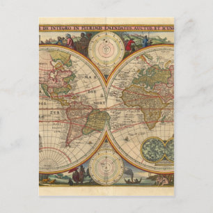 Antique vieille carte du monde rare et historique