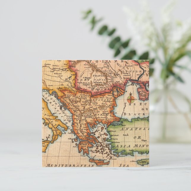 Antique vieille carte inspirée (2) (Debout devant)