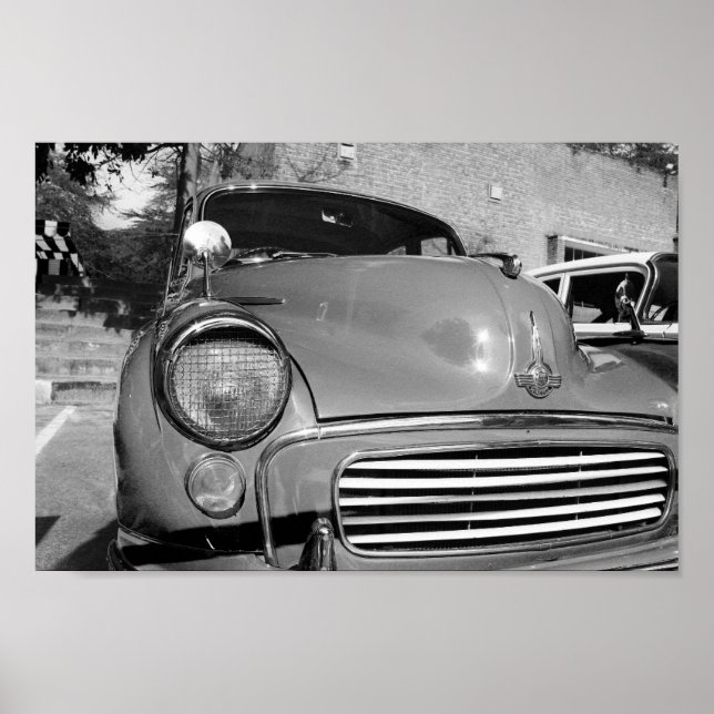 ANTIQUE VINTAGE b&w CLASSIC CAR POSTER (Vorne)