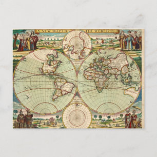 Antique Vintage carte du monde
