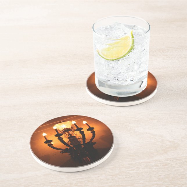 Antique Wall Sconce Getränkeuntersetzer (Seite)