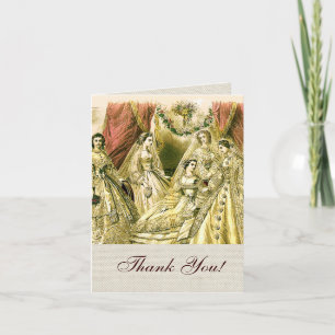 Antique Wedding Bridal Dankeskarte