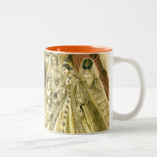 Antique Wedding Bridal Zweifarbige Tasse (Rechts)