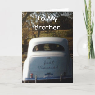 ANTIQUE WEDDING CAR FÜR BROTHER'S WEDDING TAG KARTE