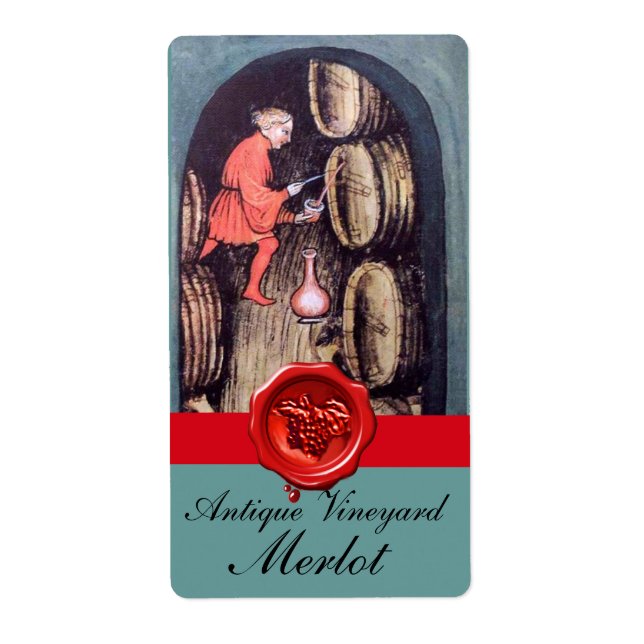 ANTIQUE WEINKELLE ROTE WASCHWASCHEN SIEGEL (Vorne)