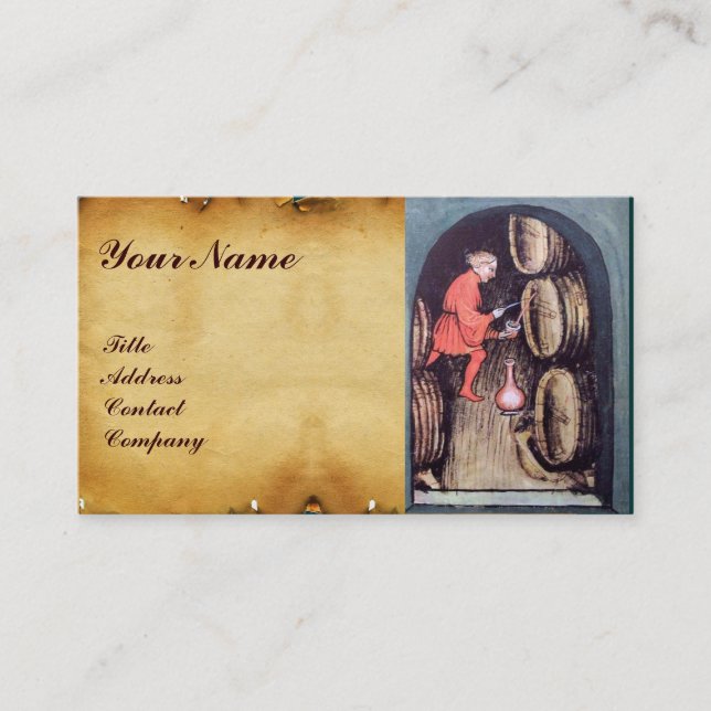 ANTIQUE WEINKELLER UND VINEYARD HARVEST MONOGRAM VISITENKARTE (Vorderseite)
