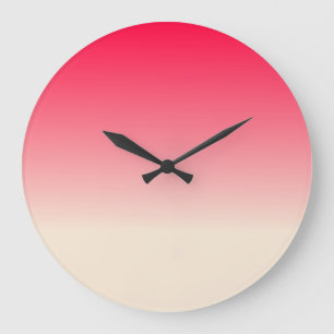 Antique White and American Rose Ombre Große Wanduhr