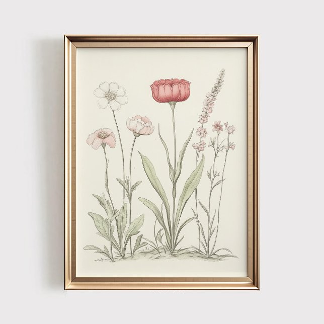 Antique Wildflower PRINTABLE Art, Soft Floral Wall Poster (Von Creator hochgeladen)