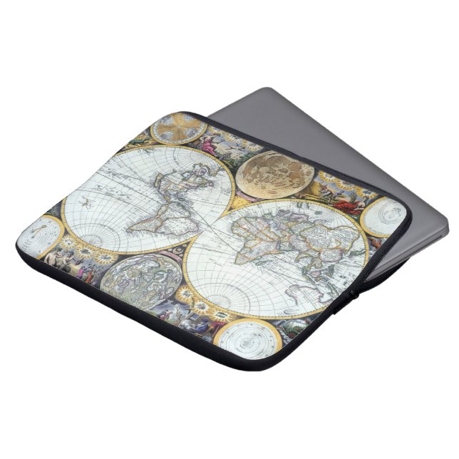 Antique World Map, Atlas Maritimus von John Seller Laptopschutzhülle (Vorne Oben)