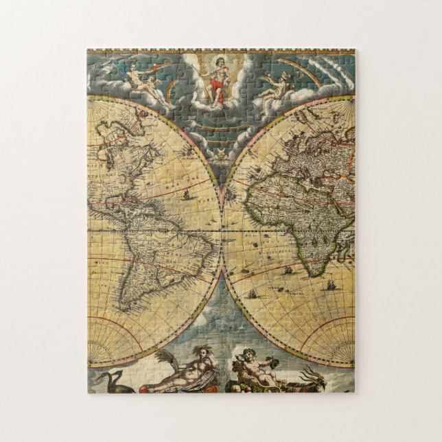 Antique World Map erschüttert #2 (Vertikal)