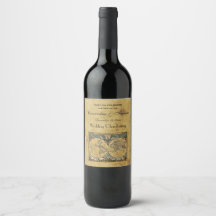 Antique World Map gestört BG Wine Labels