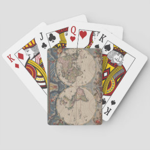 Antique World Map: Historische Kartographie Kunst Spielkarten