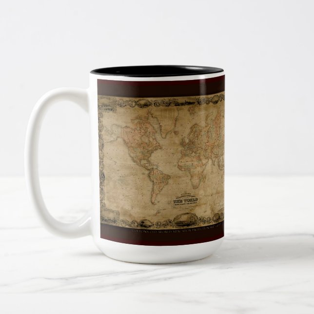 Antique World Map Mug Series (Gauche)