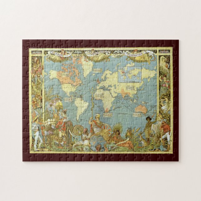 Antique World Map of the British Empire, 1886 (Horizontal)