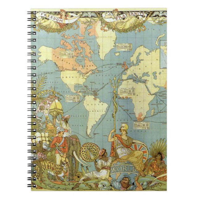 Antique World Map of the British Empire, 1886 Notizblock (Vorderseite)