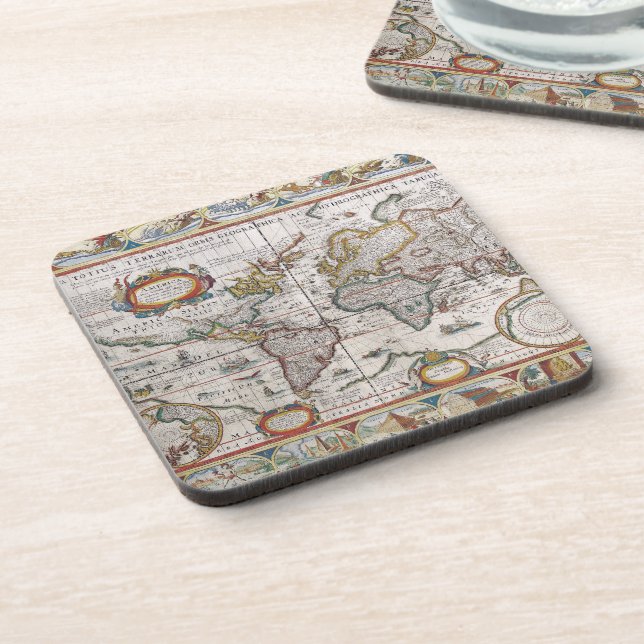 Antique World Map Untersetzer (Linke Seite)