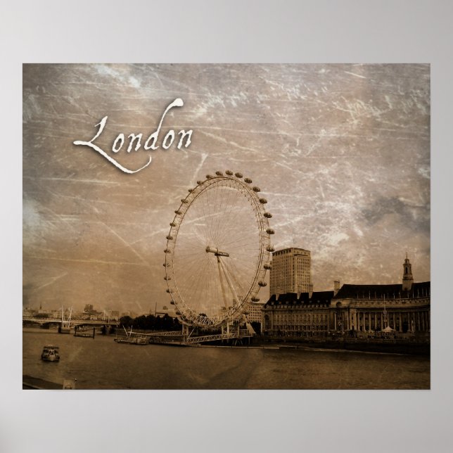Antiqued London-Augen-Plakat Poster (Vorne)