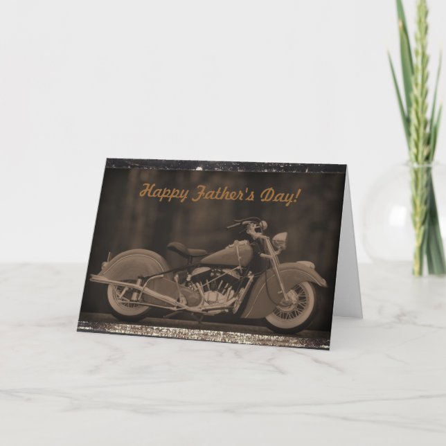 Antiqued Motorrad-Foto-Karte Karte (Vorderseite)