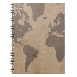 Antiqued Weltkarte-Notizbuch Notizblock