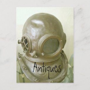 Antiques Carte postale Casque Vintage de plongée