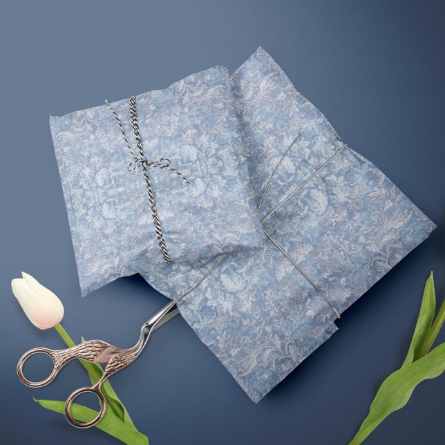 Antiquitäten Blumenblätter Blau und Weiß Dekoupage Seidenpapier (Von Creator hochgeladen)