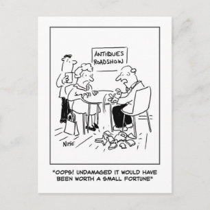 Antiquitäten-Desaster. Antiquitätenhändler-Bewertu Postkarte