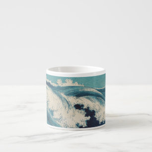 Antiquitäten Japanisch Blue Waves Ocean Print Espressotasse