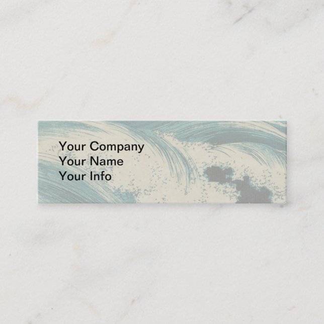 Antiquitäten Japanisch Blue Waves Ocean Print Mini Visitenkarte (Vorderseite)