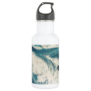 Antiquitäten Japanisch Blue Waves Ocean Print Trinkflasche