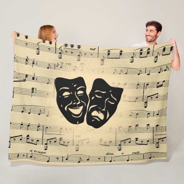 Antiquitäten Musik und Theatermasken Fleecedecke (Beispiel)