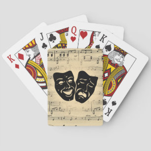 Antiquitäten Musik und Theatermasken Spielkarten