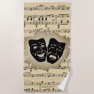 Antiquitäten Musik und Theatermasken Strandtuch