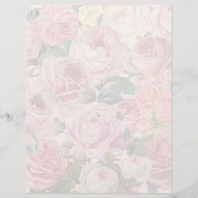 Antiquitäten Rosa Garden Rose Kunsthandwerk Papier (Vorderseite)