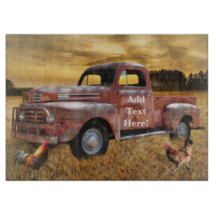 Antiquitäten Roter LKW Farm Truck Roter Hengst Schneidebrett