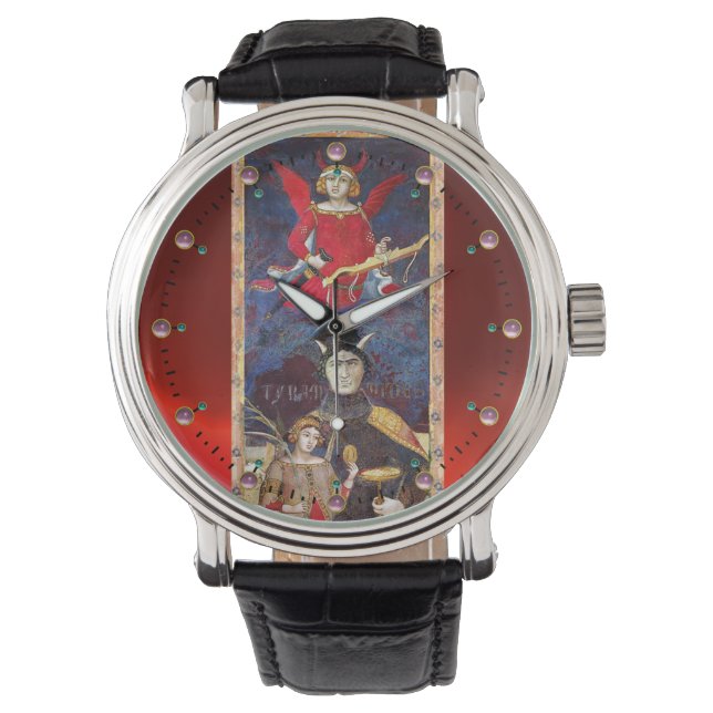 Antiquitäten Tarots aus der Renaissance / 15 DAS D Armbanduhr (Vorderseite)