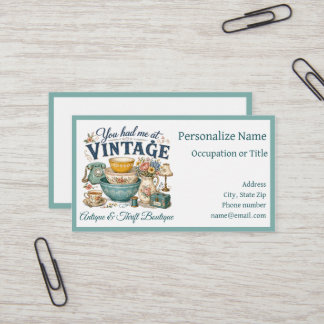 Antiquitäten- & Vintage-Boutique Second-Hand-Shop Visitenkarte