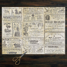 Antiquitäten Vintages Französisches Gartenmuseum Seidenpapier