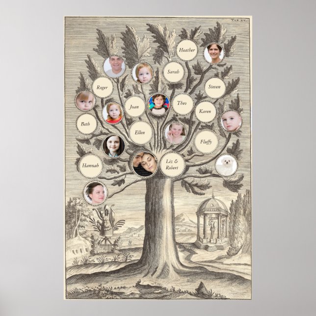 Antiquitätenbaum Legen Sie Ihre eigenen Namen und  Poster (Vorne)