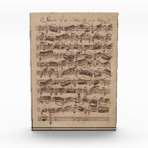 Antiquitätenblatt Musik Bach Manuskript Fotoblock