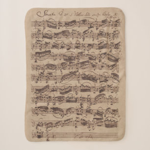 Antiquitätenblatt Musik Bach Manuskript Sherpadecke