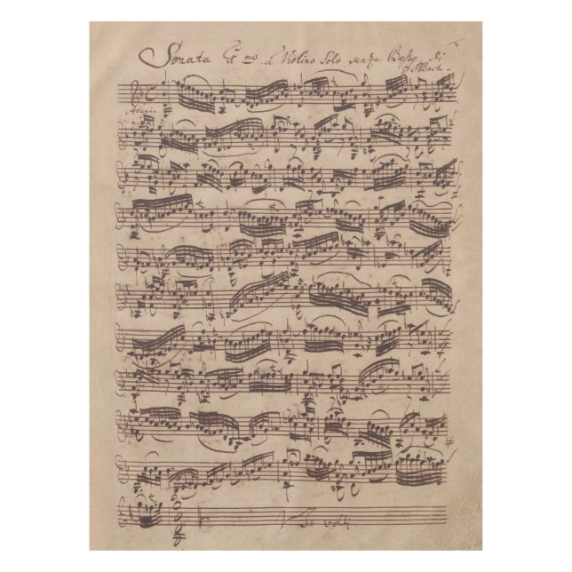 Antiquitätenblatt Musik Bach Manuskript Tischdecke (Vorderseite)