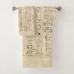 Antiquitätenblatt Musik Chopin Manuskript Badhandtuch Set