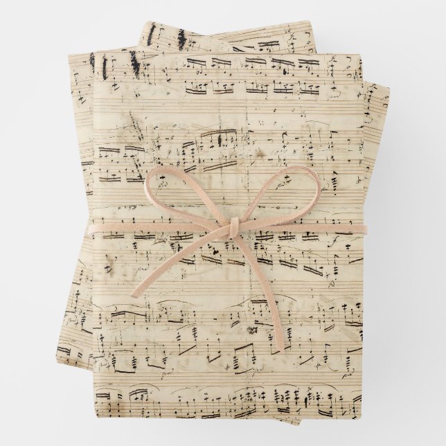 Antiquitätenblatt Musik Chopin Manuskript Geschenkpapier Set (Beispiel)