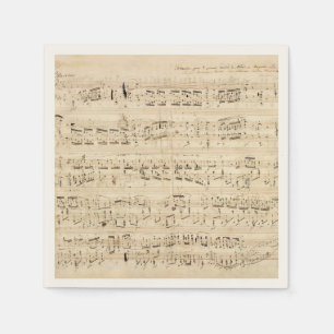 Antiquitätenblatt Musik Chopin Manuskript Serviette