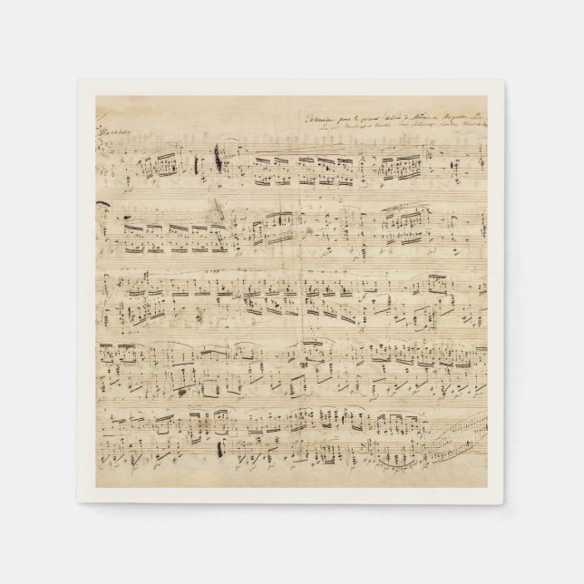 Antiquitätenblatt Musik Chopin Manuskript Serviette (Vorderseite)