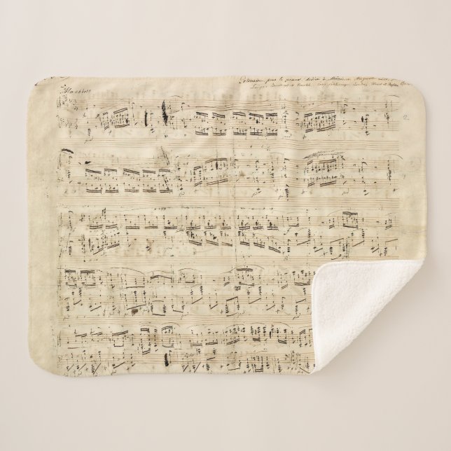 Antiquitätenblatt Musik Chopin Manuskript Sherpadecke (Vorderseite (Horizontal))