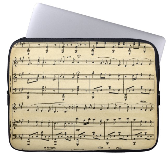 Antiquitätenblatt Musik - Laptop-Sieb Laptopschutzhülle (Vorderseite)