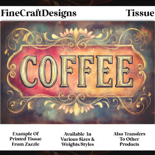 Antiquitätencoffee-Label-Signatur DQ1F-Decoupage Seidenpapier